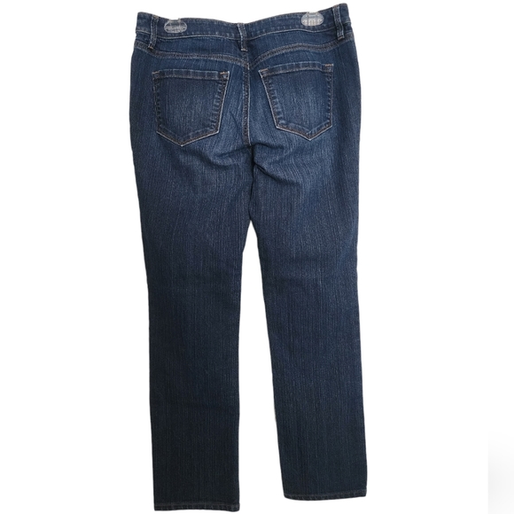 LOFT Blue Modern Straight 5 Pocket Denim Jeans SZ 8 - Picture 2 of 5